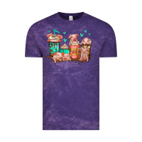 Cloud Purple cute pigs coffee Vintage Tee - Jasminsmagicworld
