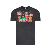 Vintage Black cute pigs coffee Vintage Tee - Jasminsmagicworld