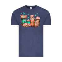 Vintage Denim cute pigs coffee Vintage Tee - Jasminsmagicworld