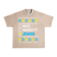 French Oak nice naughty jewish ugly hanukkah sweater chanukah jew gift premium t Urban Heavy Tee - minhPixels
