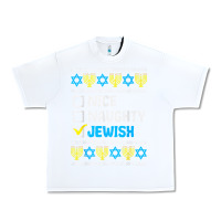 White nice naughty jewish ugly hanukkah sweater chanukah jew gift premium t Urban Heavy Tee - minhPixels