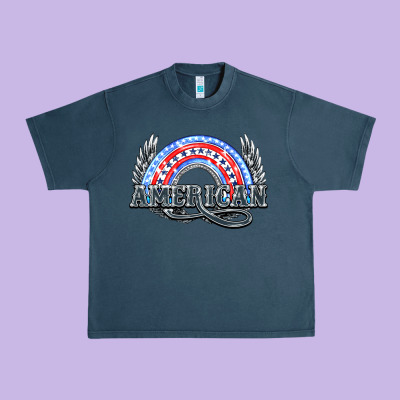 American Rainbow Urban Heavy Tee Designed By Howdyjamesfarm