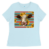 Baby Blue serape leopard hereford cattle mousepad Ladies Tee - Jasminsmagicworld