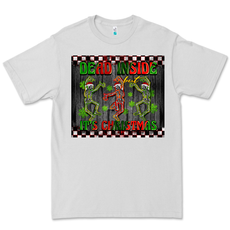 Dead Inside But It's Christmas Dancing Skeletons Premium Tee by BarkalooDesign | Teevron