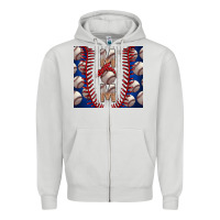 Dove Grey Baseball Mom Zipper Hoodie - CowhideDigitalArt