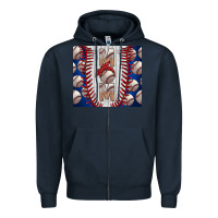 Navy Baseball Mom Zipper Hoodie - CowhideDigitalArt