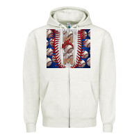 Oatmeal Heather Baseball Mom Zipper Hoodie - CowhideDigitalArt