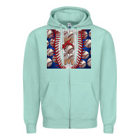 Seafoam Baseball Mom Zipper Hoodie - CowhideDigitalArt