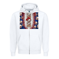 White Baseball Mom Zipper Hoodie - CowhideDigitalArt
