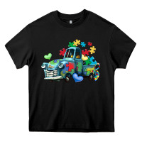 Black autism truck Heavy Core Tee - LillyAllenDesigns