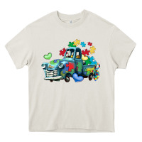 Cream autism truck Heavy Core Tee - LillyAllenDesigns