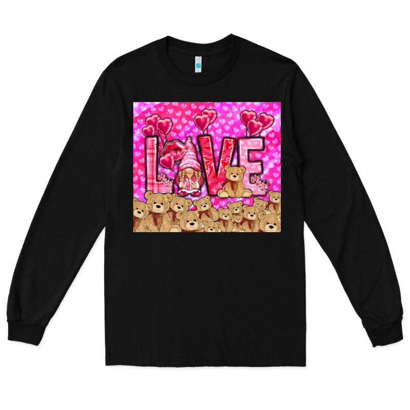 Love Gnome With Bear Tumbler Valentine's Day Long Sleeve Tee by HowdyJamesFarm | Teevron