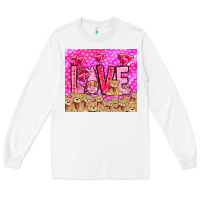 White Love gnome with bear tumbler Valentine's Day Long Sleeve Tee - HowdyJamesFarm