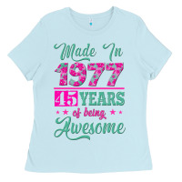 Baby Blue made in 1977, 45 years of being awesome Ladies Tee - Jasminsmagicworld