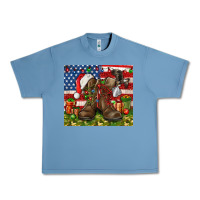 Pebble Blue Army Veteran Boots Christmas Tumbler 4th of july Urban Heavy Tee - HowdyJamesFarm