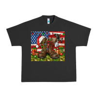 Pigment Black Army Veteran Boots Christmas Tumbler 4th of july Urban Heavy Tee - HowdyJamesFarm