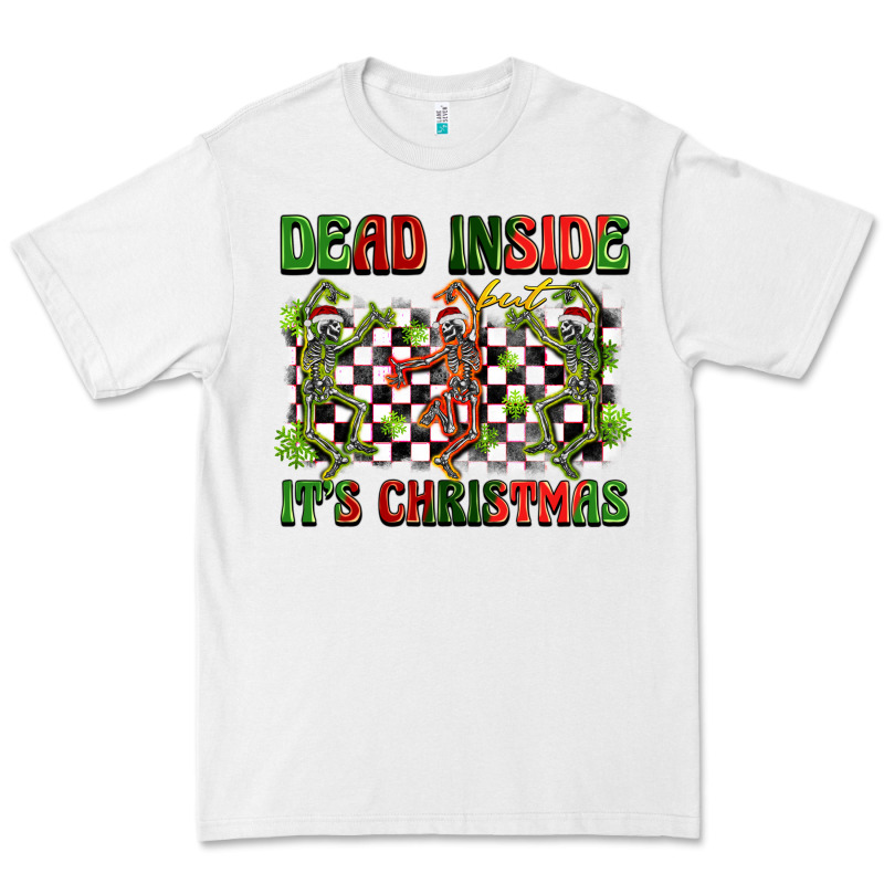 Dead Inside But It's Christmas Dancing Skeletons Premium Tee by BarkalooDesign | Teevron