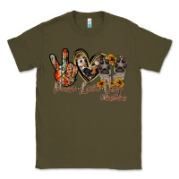 Army Green peace love dog mama Classic Tee - RacoonDesign