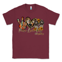 Burgundy peace love dog mama Classic Tee - RacoonDesign