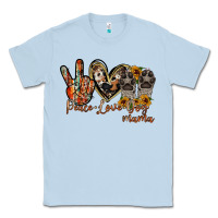 Dusty Blue peace love dog mama Classic Tee - RacoonDesign