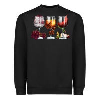 Black hallothanksmas halloween thanksgiving  christmas wine Heavyweight Sweatshirt - FaDigitalArtStudio