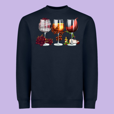 Hallothanksmas Halloween Thanksgiving  Christmas Wine Heavyweight Sweatshirt Designed By Fadigitalartstudio