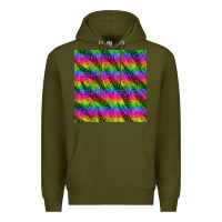 Army Green neon rainbow leopard zebra seamless pattern Premium Hoodie - BundleAndBundleShop