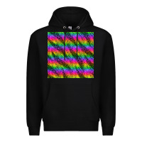 Black neon rainbow leopard zebra seamless pattern Premium Hoodie - BundleAndBundleShop
