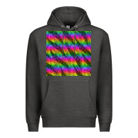 Charcoal Heather neon rainbow leopard zebra seamless pattern Premium Hoodie - BundleAndBundleShop