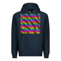 Navy neon rainbow leopard zebra seamless pattern Premium Hoodie - BundleAndBundleShop