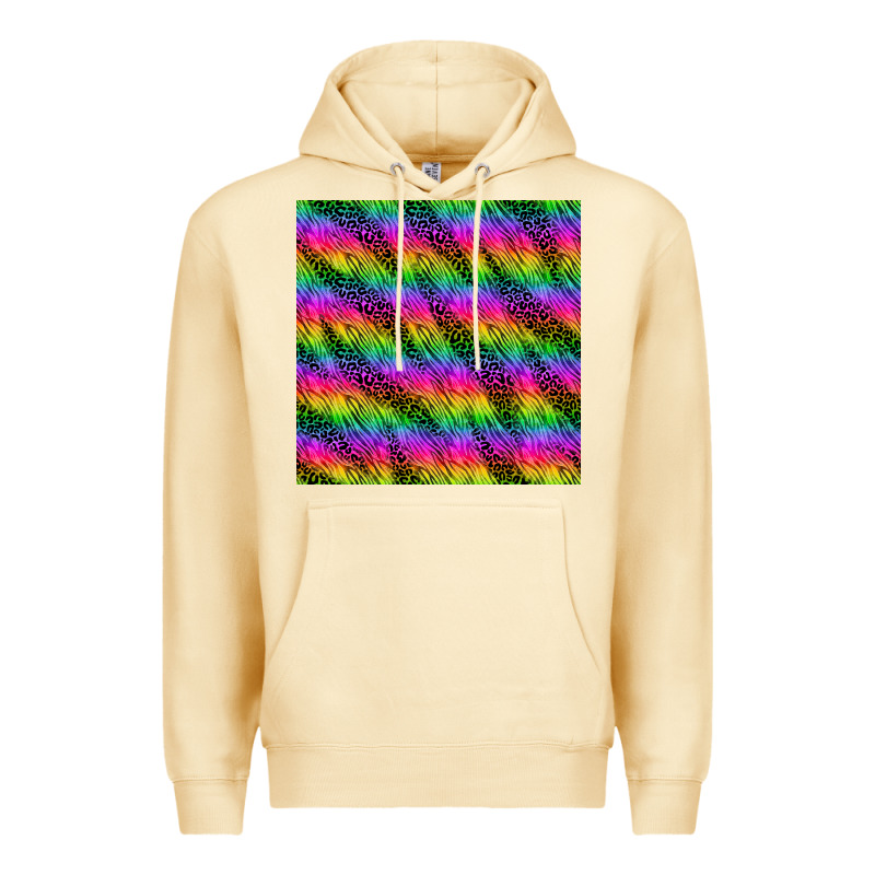 Neon Rainbow Leopard Zebra Seamless Pattern Premium Hoodie by BundleAndBundleShop | Teevron