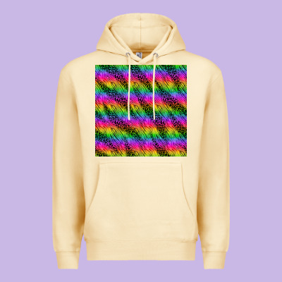 Neon Rainbow Leopard Zebra Seamless Pattern Premium Hoodie Designed By Bundleandbundleshop