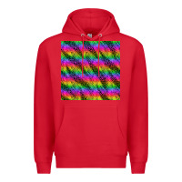 Red neon rainbow leopard zebra seamless pattern Premium Hoodie - BundleAndBundleShop