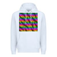White neon rainbow leopard zebra seamless pattern Premium Hoodie - BundleAndBundleShop