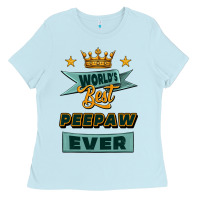 Baby Blue world's best peepaw ever Ladies Tee - Jasminsmagicworld