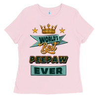 Bubblegum Pink world's best peepaw ever Ladies Tee - Jasminsmagicworld