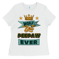 White world's best peepaw ever Ladies Tee - Jasminsmagicworld