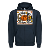Navy With God All Things Are Possible Zipper Hoodie - CowhideDigitalArt