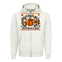Oatmeal Heather With God All Things Are Possible Zipper Hoodie - CowhideDigitalArt