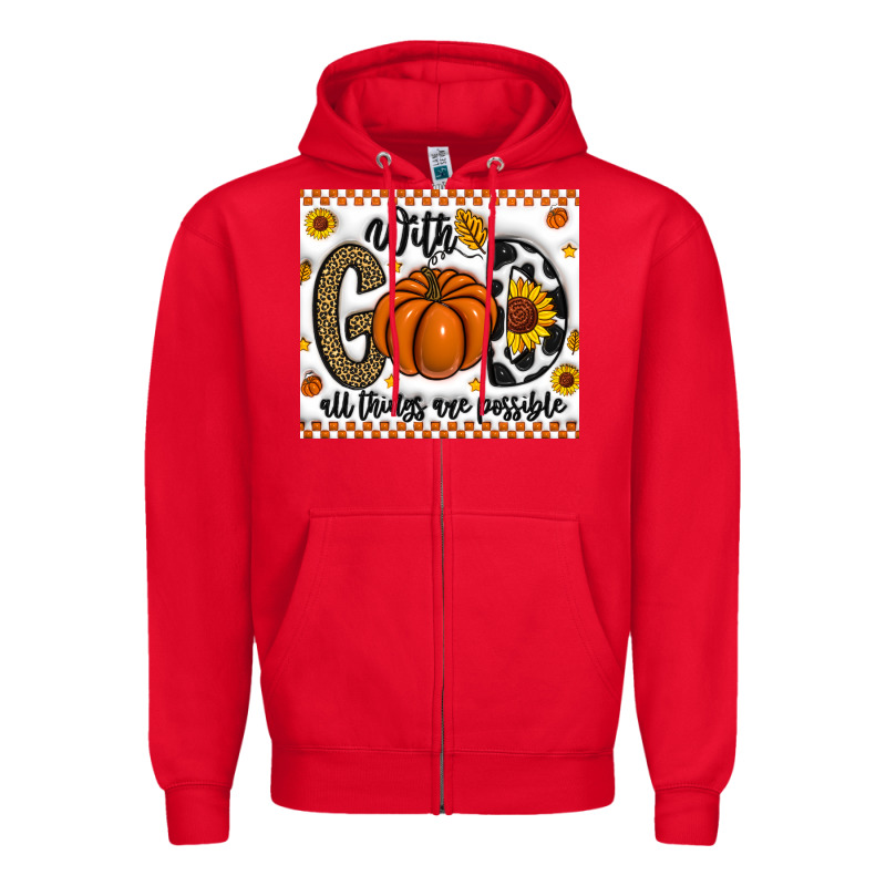 With God All Things Are Possible Zipper Hoodie by CowhideDigitalArt | Teevron