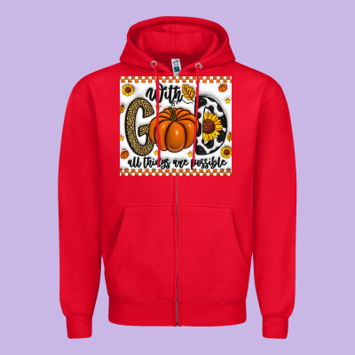 With God All Things Are Possible Zipper Hoodie Designed By Cowhidedigitalart