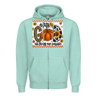 Seafoam With God All Things Are Possible Zipper Hoodie - CowhideDigitalArt