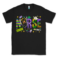Black Mardi Gras Nurse Classic Tee - NancyCooperArtShop