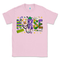 Bubblegum Pink Mardi Gras Nurse Classic Tee - NancyCooperArtShop