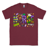Burgundy Mardi Gras Nurse Classic Tee - NancyCooperArtShop
