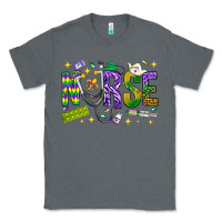 Charcoal Heather Mardi Gras Nurse Classic Tee - NancyCooperArtShop