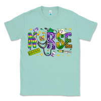 Seafoam Mardi Gras Nurse Classic Tee - NancyCooperArtShop
