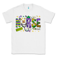 White Mardi Gras Nurse Classic Tee - NancyCooperArtShop