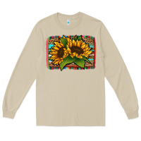 Mushroom sunflower serape leopard background Long Sleeve Tee - Jasminsmagicworld