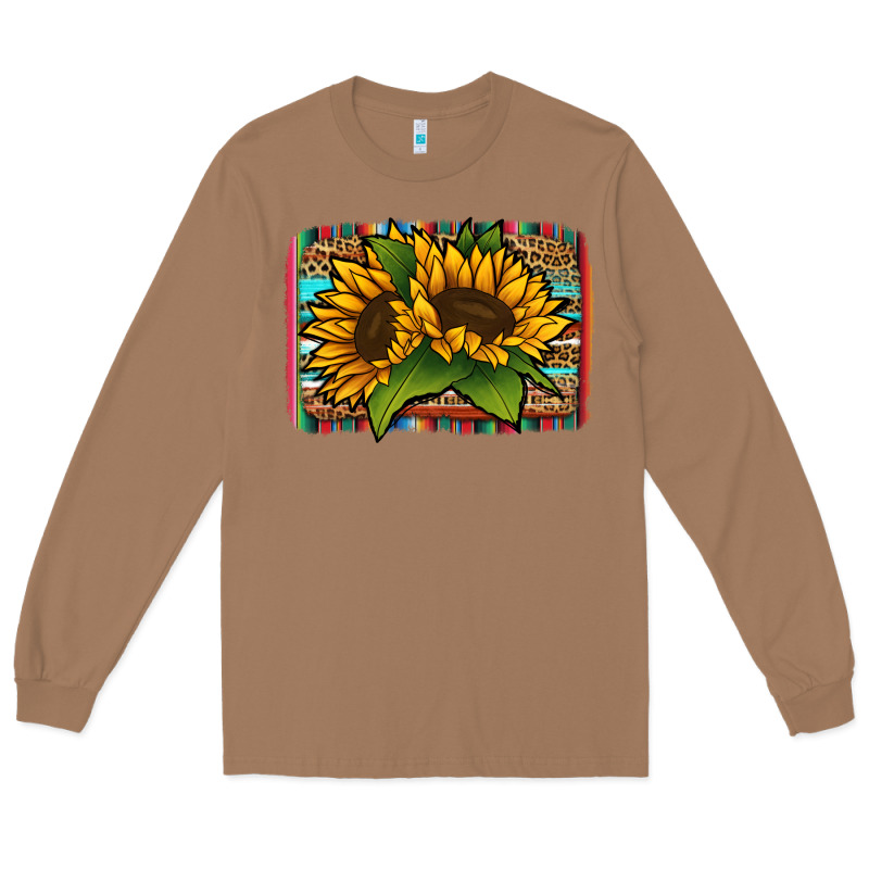 Sunflower Serape Leopard Background Long Sleeve Tee by Jasminsmagicworld | Teevron